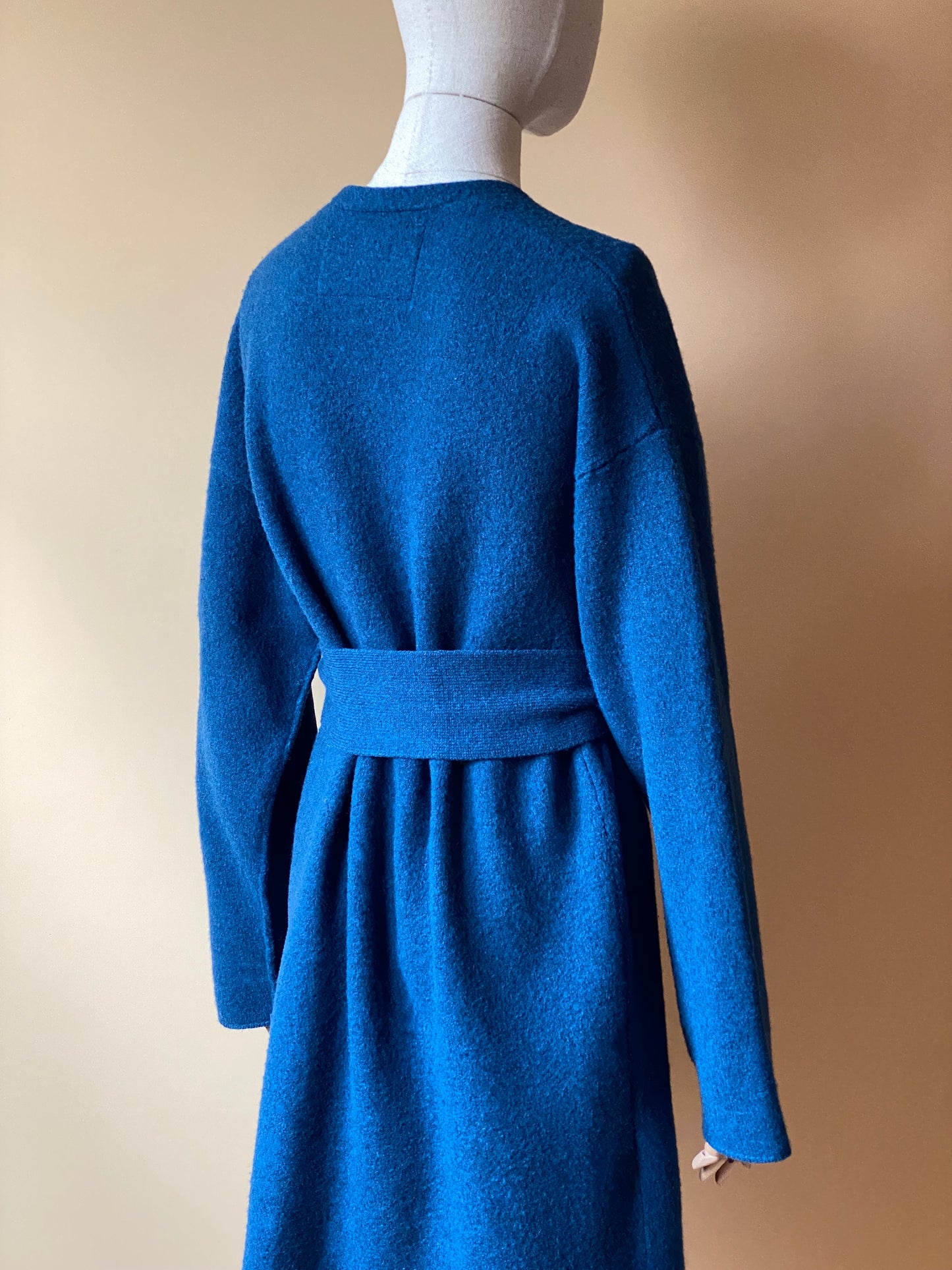 Teal Blue Long Belted Sweater