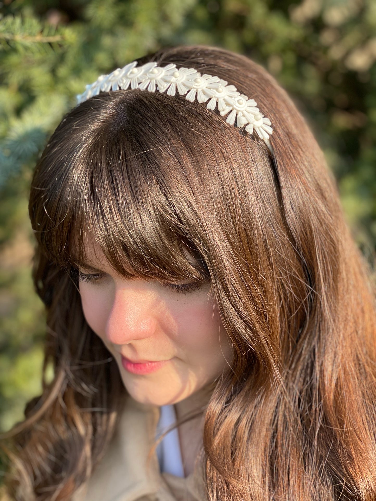 Original '70s White Floral Headband