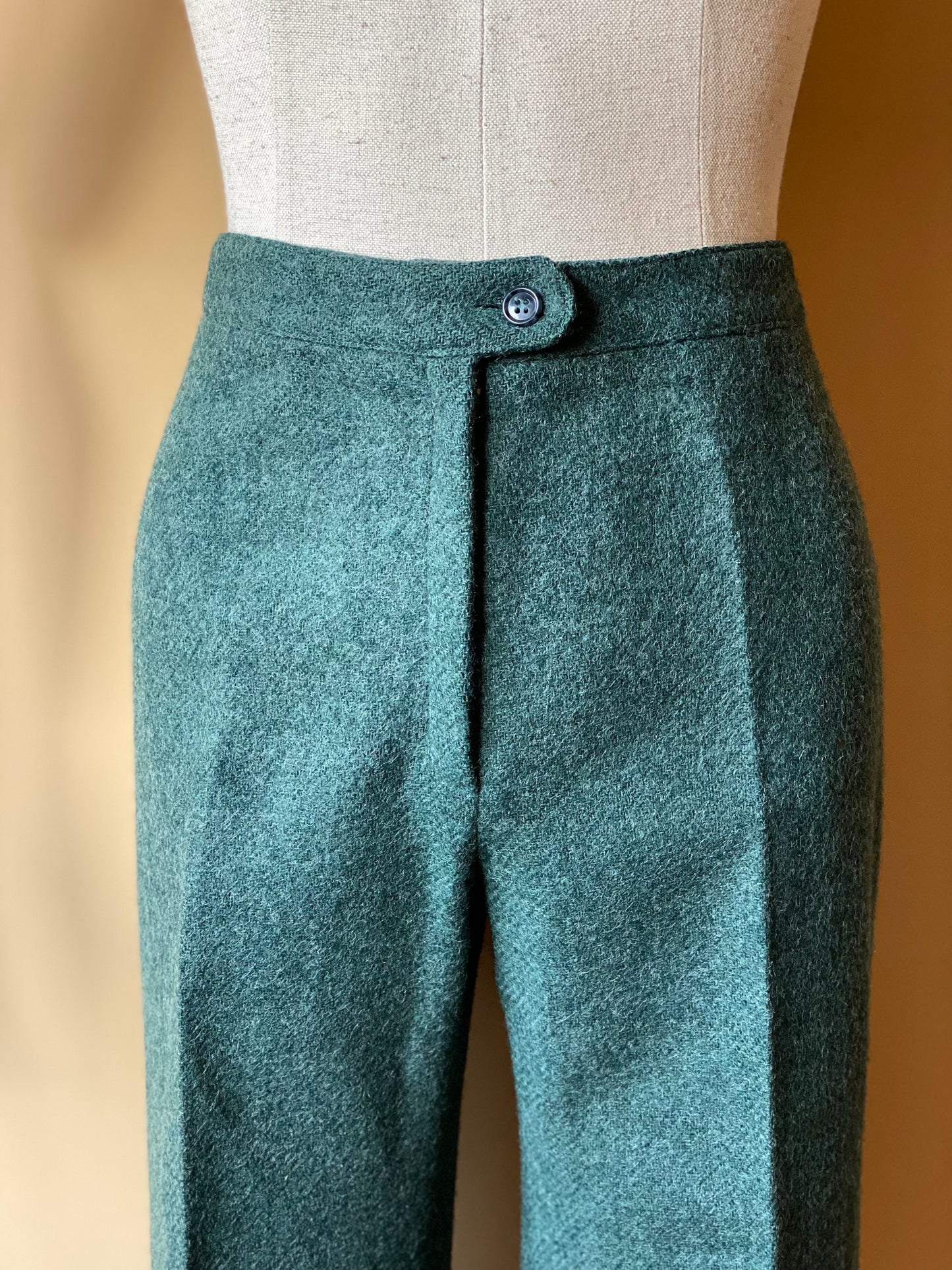 Vintage Green Woolen Trousers