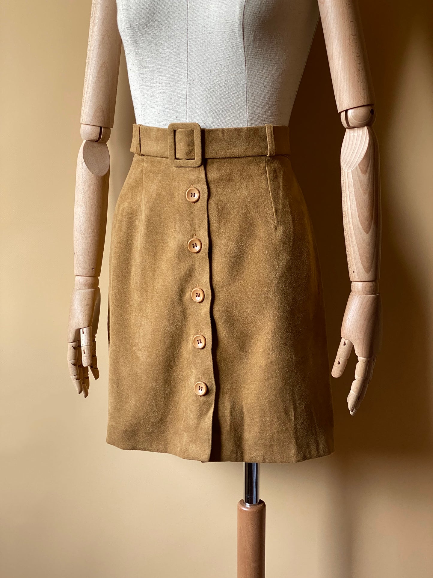 Vintage Faux Suede Mini Skirt