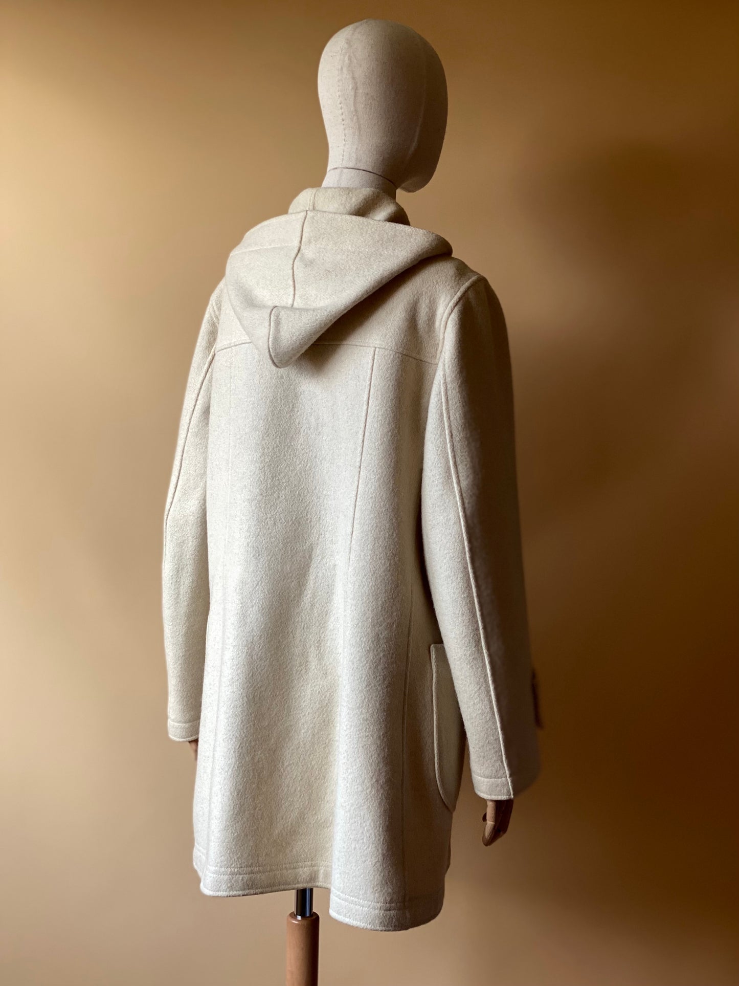 Vintage Butter White Woolen Duffle Coat