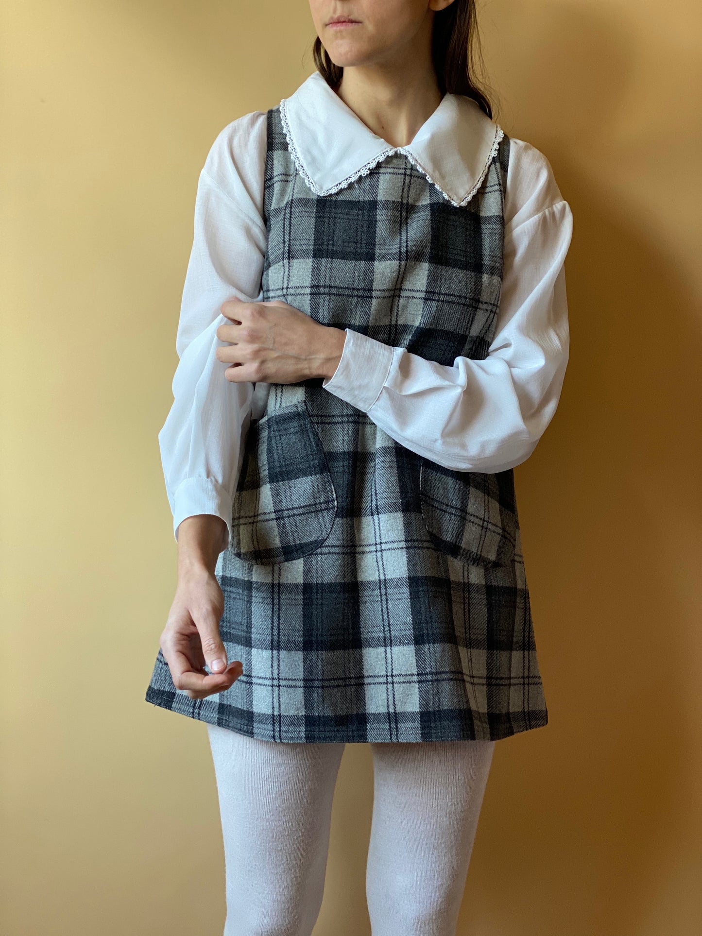Vintage Tartan Woolen Mini Dress