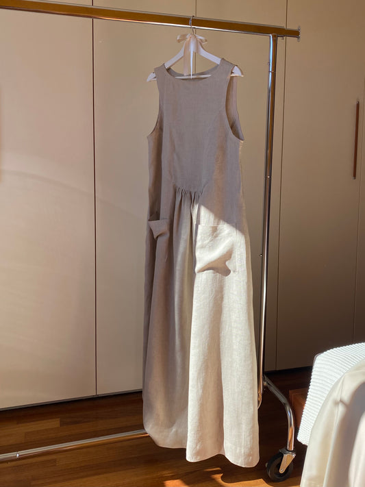 Vintage Linen Maxi Dress