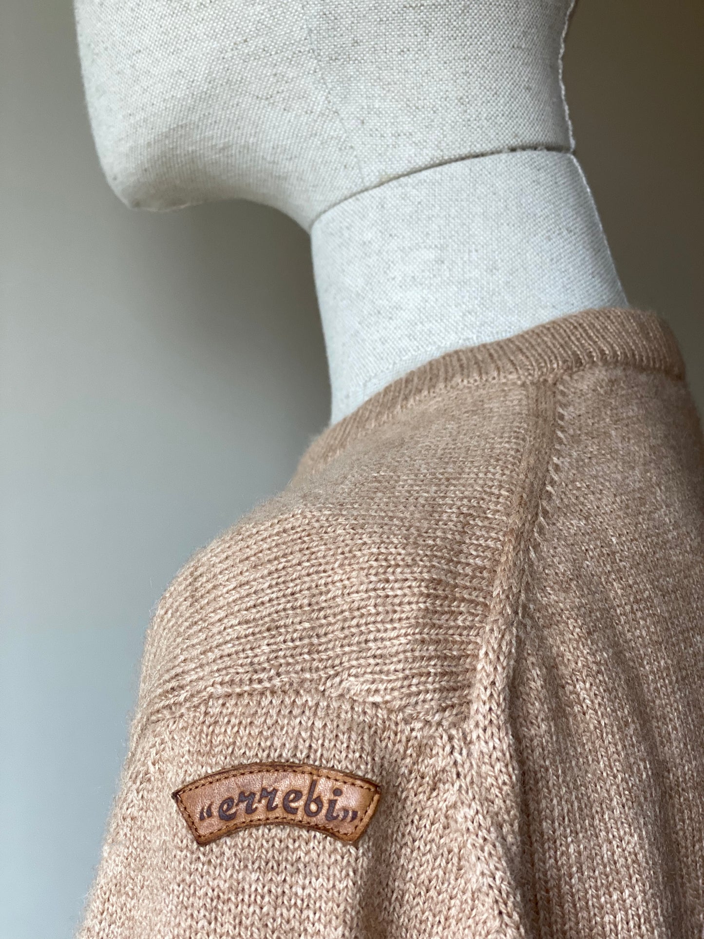 Vintage Beige Round-Neck Sweater