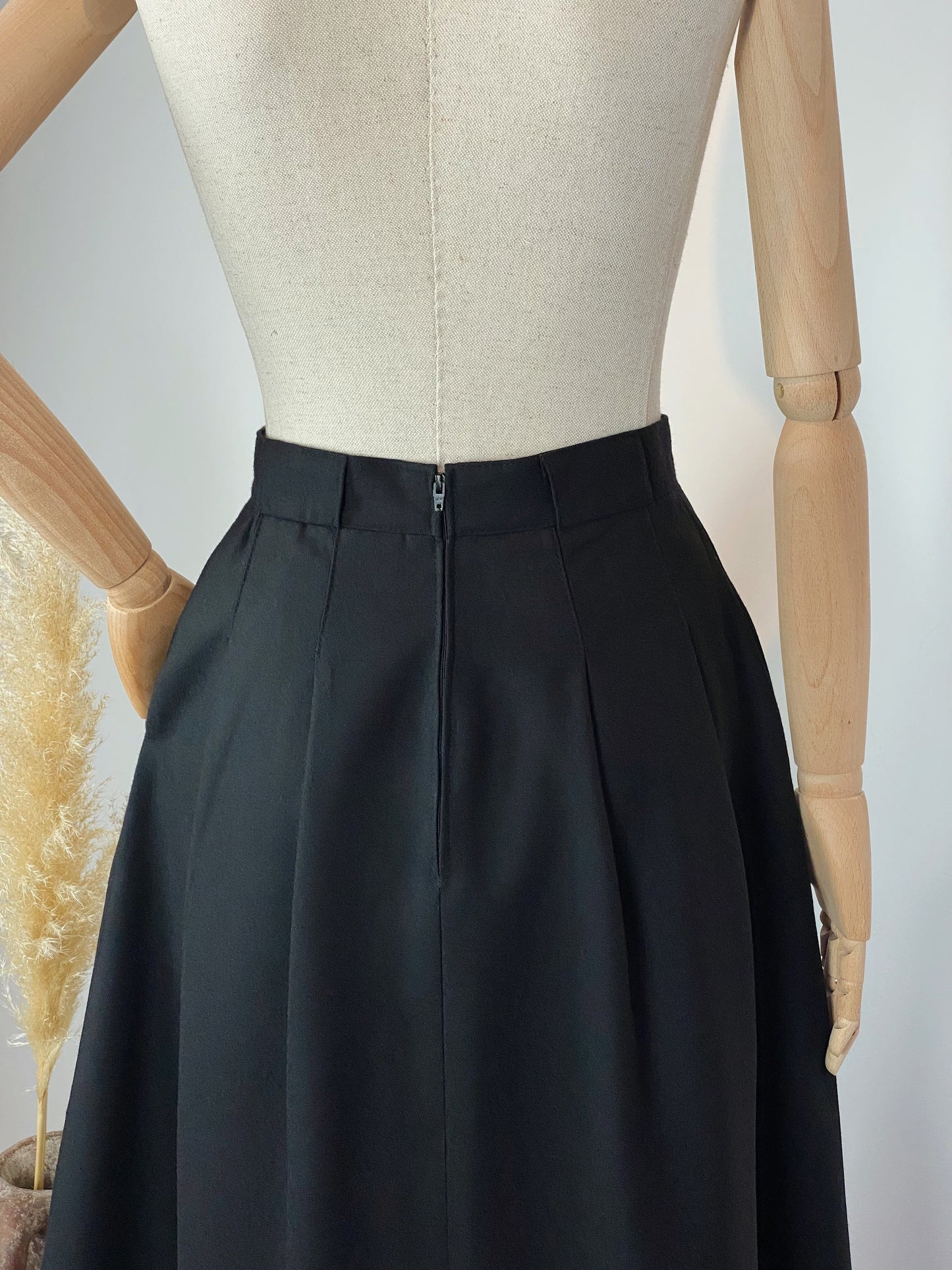 Vintage Black Woollen Skirt