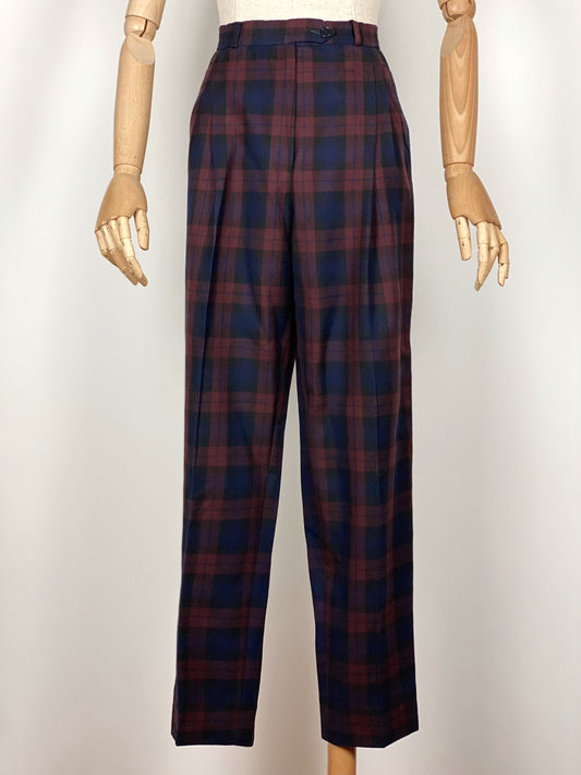 Vintage Tartan Woollen Trousers