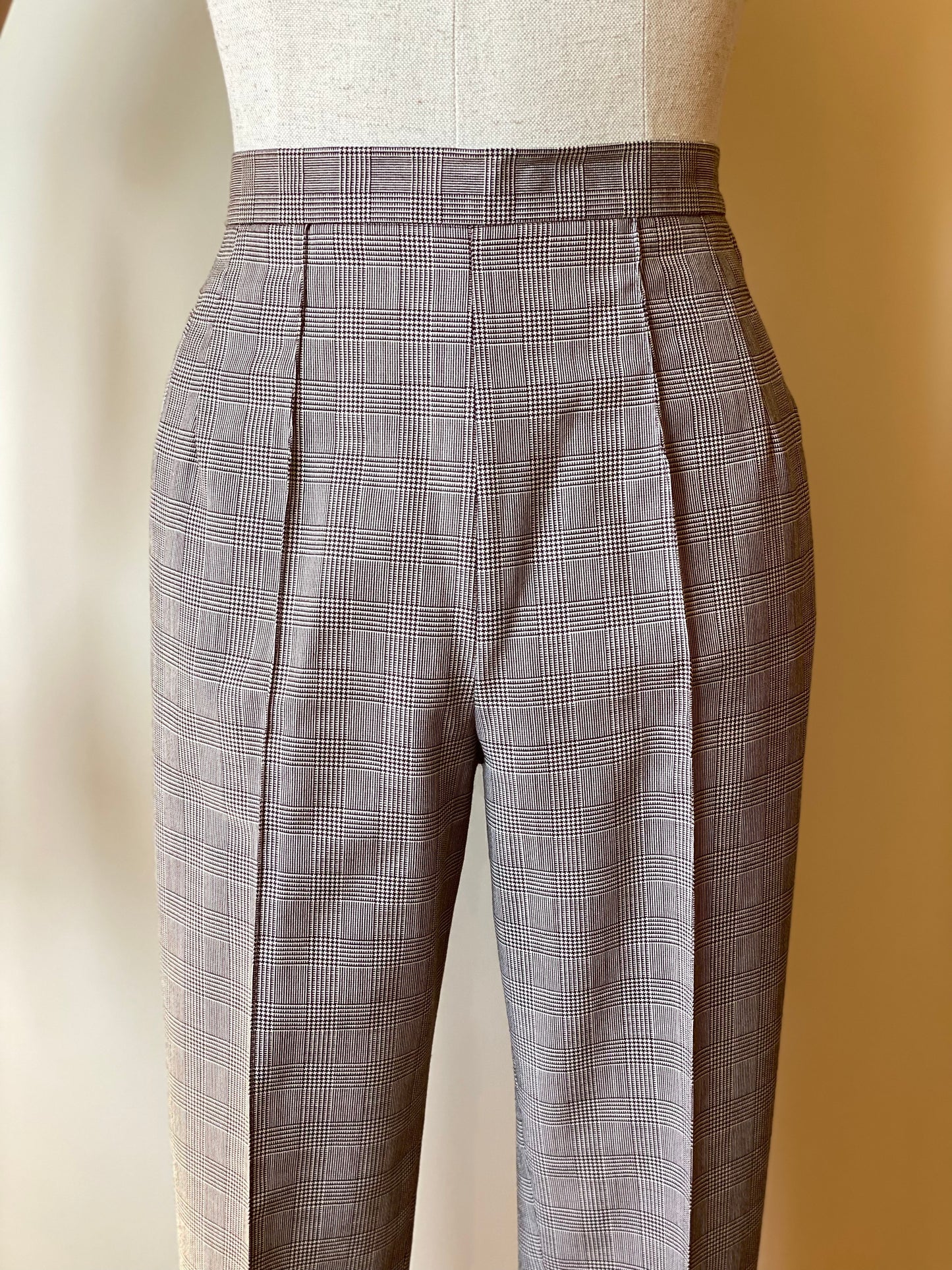 Vintage Brown Checkered Trousers