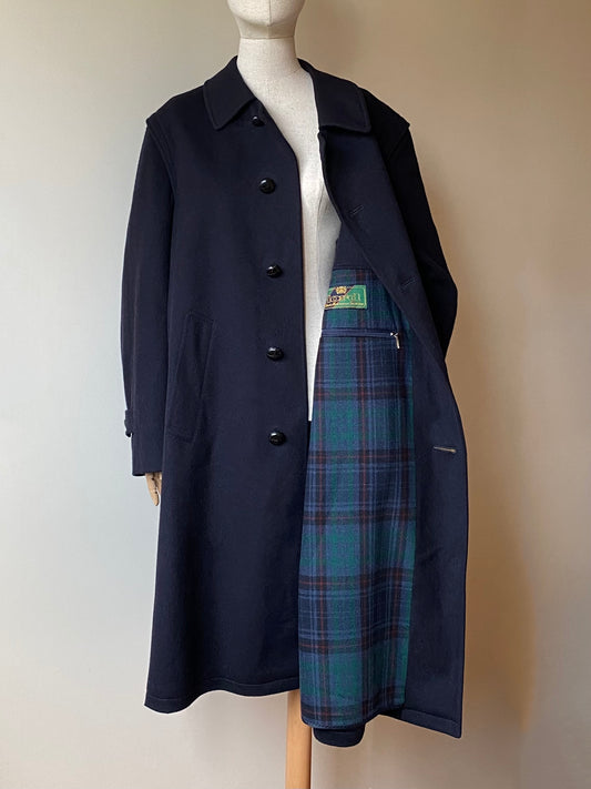 Vintage Blue Loden Coat