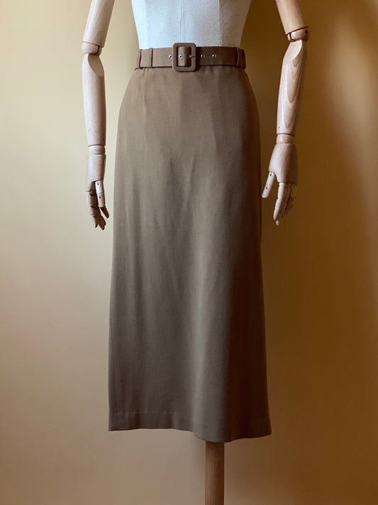 Vintage Camel Midi Skirt