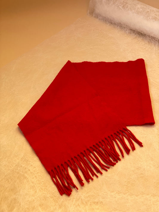 Vintage Red Woolen Scarf