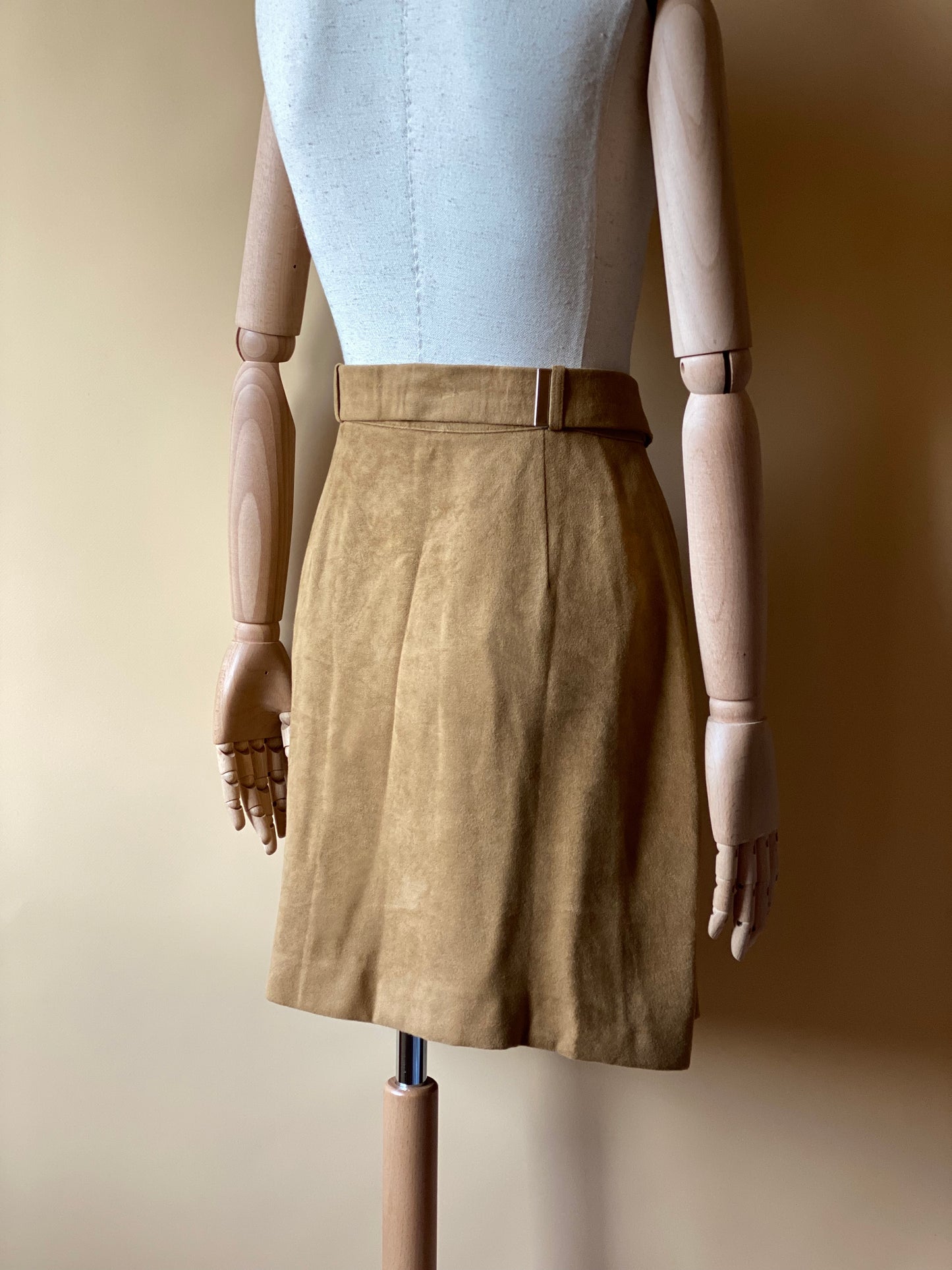 Vintage Faux Suede Mini Skirt
