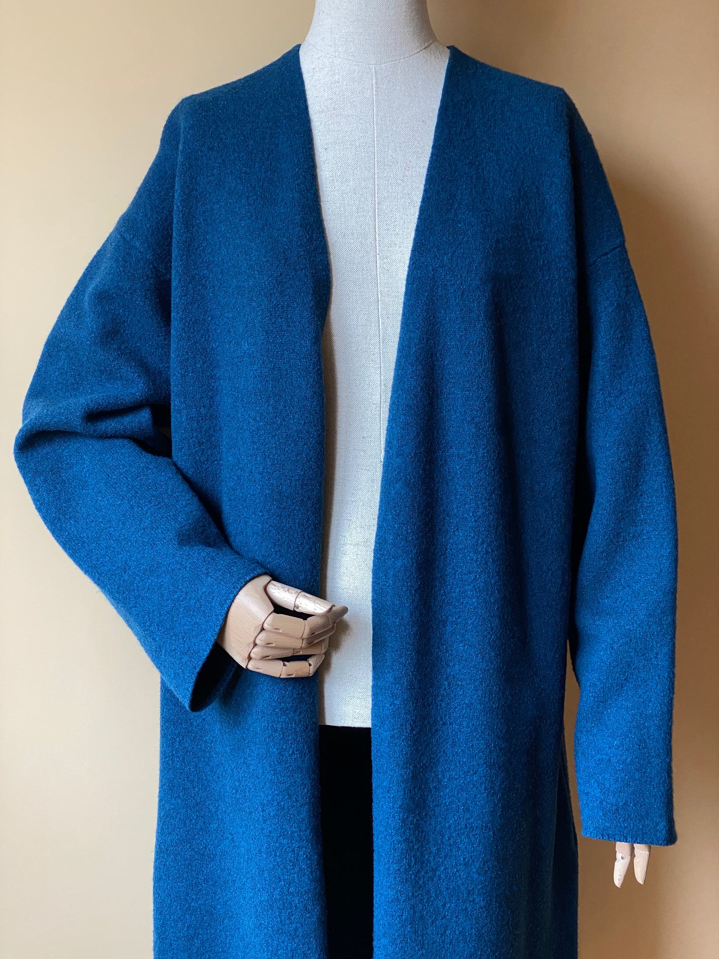 Teal Blue Long Belted Sweater