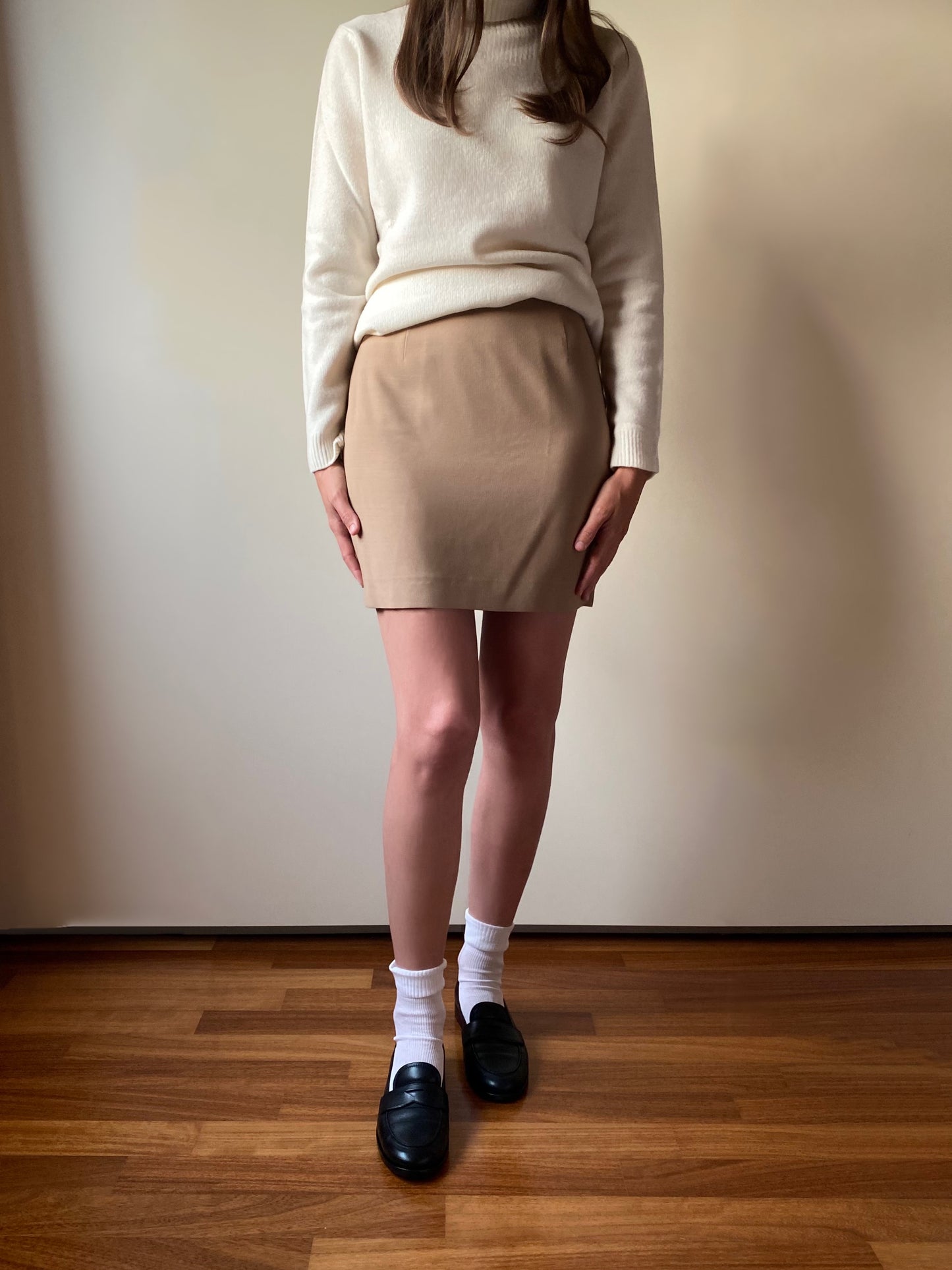 Vintage Laura Ashley Camel Mini Skirt