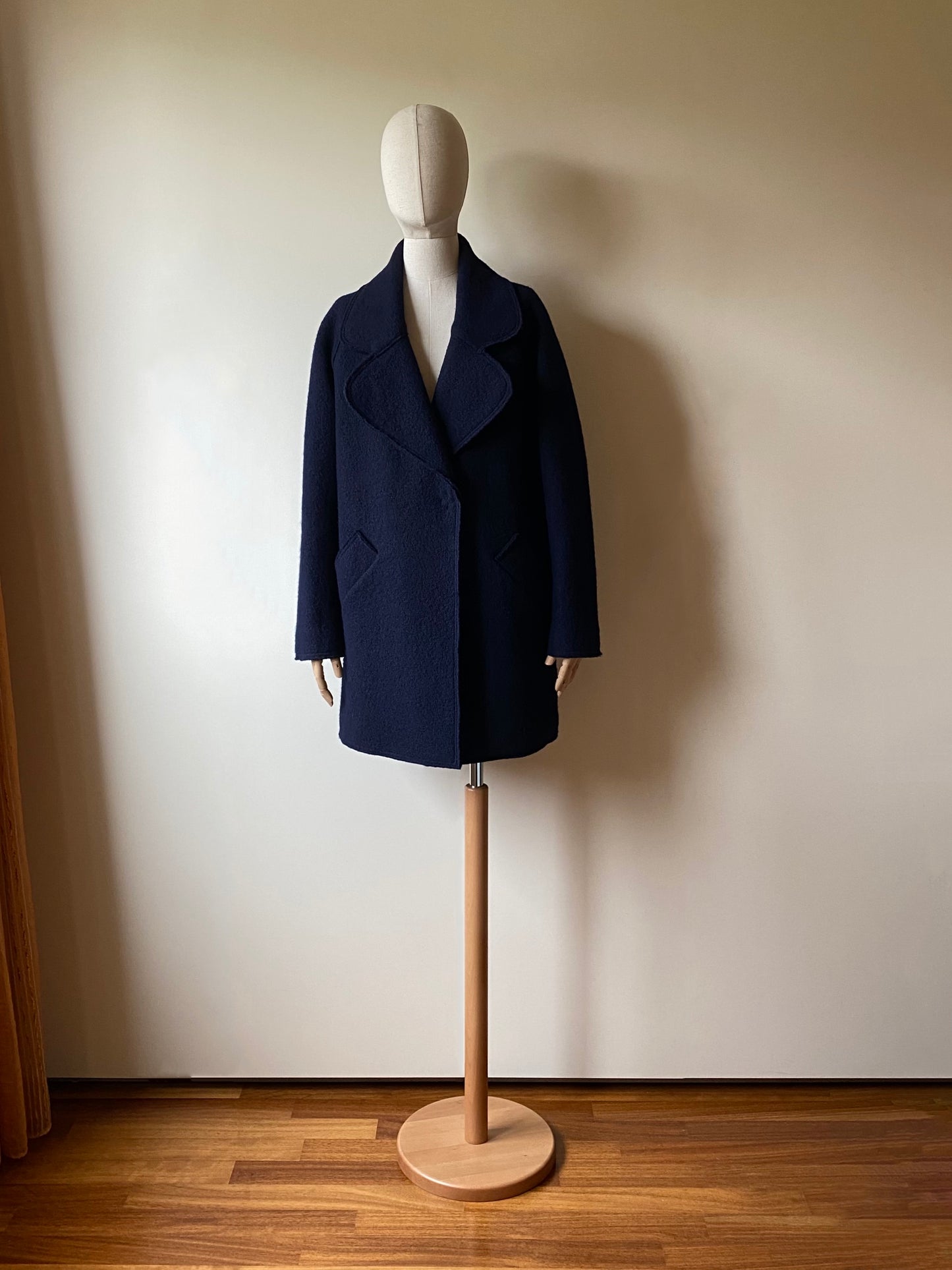 Dark Blue Woolen Short Coat